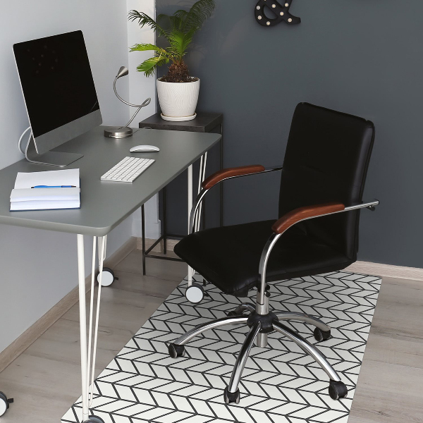 Office chair floor protector Herringbone pattern