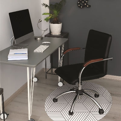 Office chair mat Gray 3D cube