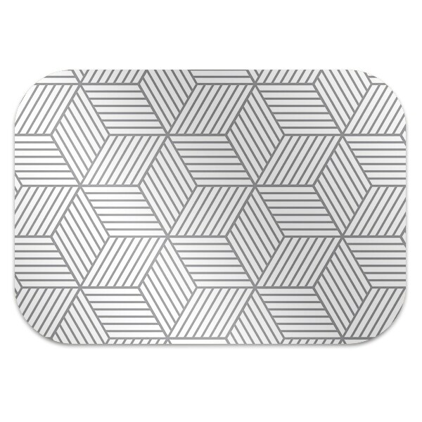 Office chair mat Gray 3D cube