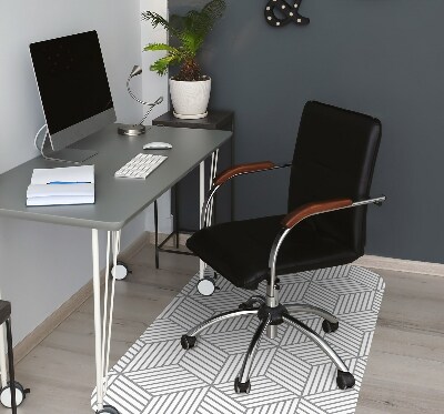 Office chair mat Gray 3D cube