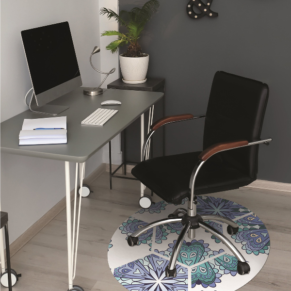 Chair mat hexagonal flowers