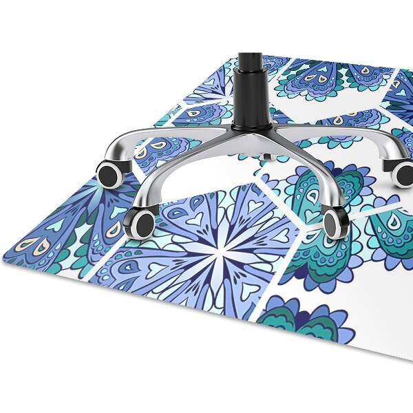 Chair mat hexagonal flowers
