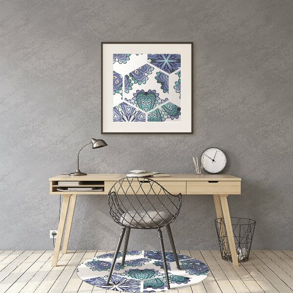 Chair mat hexagonal flowers