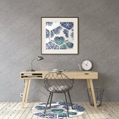 Chair mat hexagonal flowers