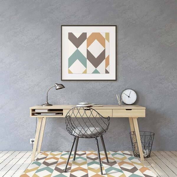 Office chair floor protector retro shapes