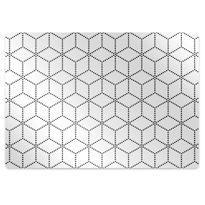 Computer chair mat gray cubes