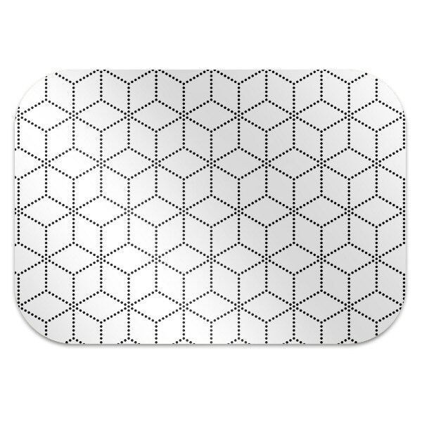 Computer chair mat gray cubes