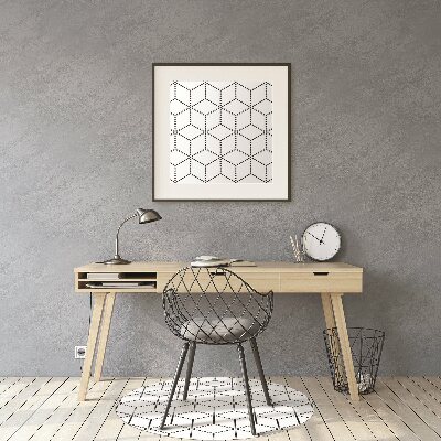 Computer chair mat gray cubes