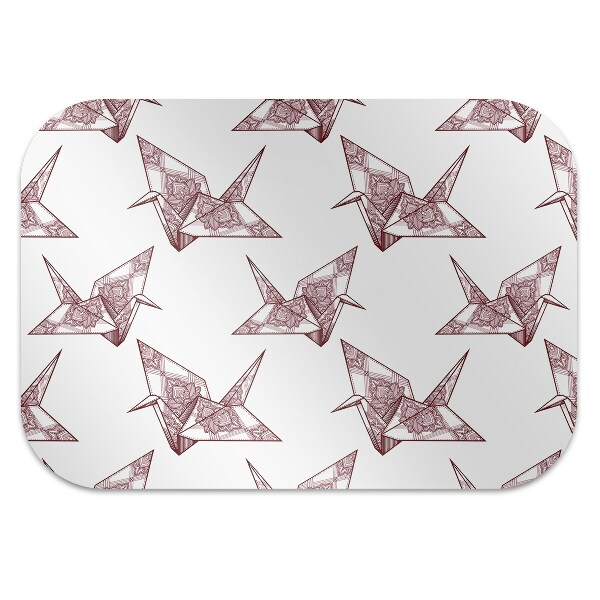 Desk chair mat origami birds