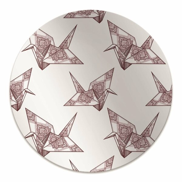 Desk chair mat origami birds