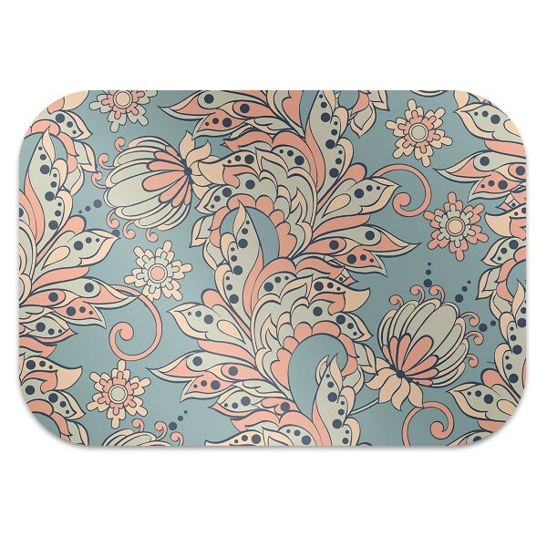 Office chair floor protector fairytale flowers