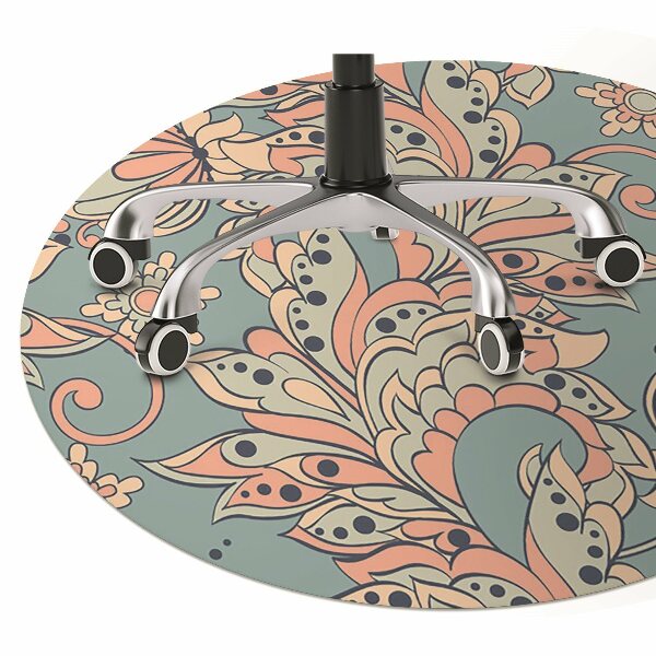 Office chair floor protector fairytale flowers