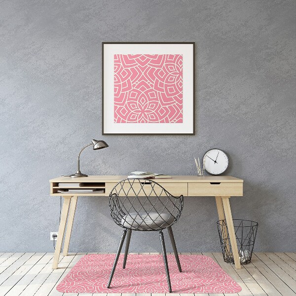 Desk chair mat floral pattern