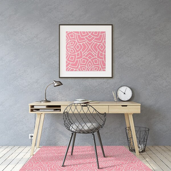 Desk chair mat floral pattern