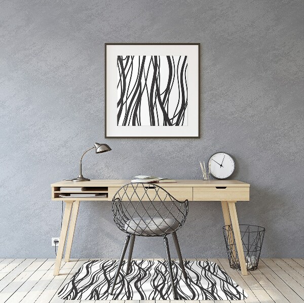 Desk chair mat wavy lines