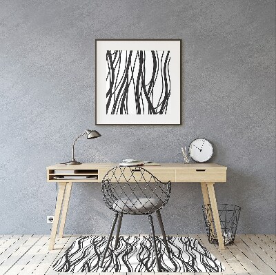 Desk chair mat wavy lines