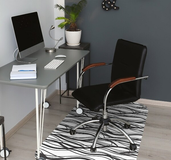 Desk chair mat wavy lines