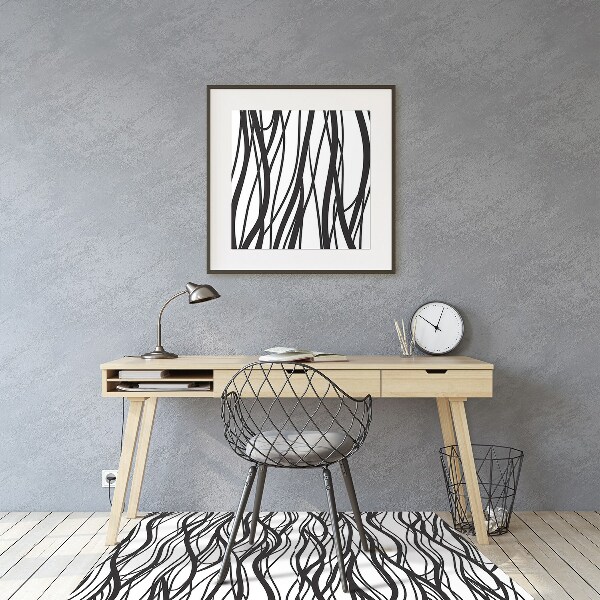 Desk chair mat wavy lines