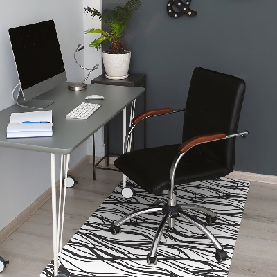 Desk chair mat wavy lines