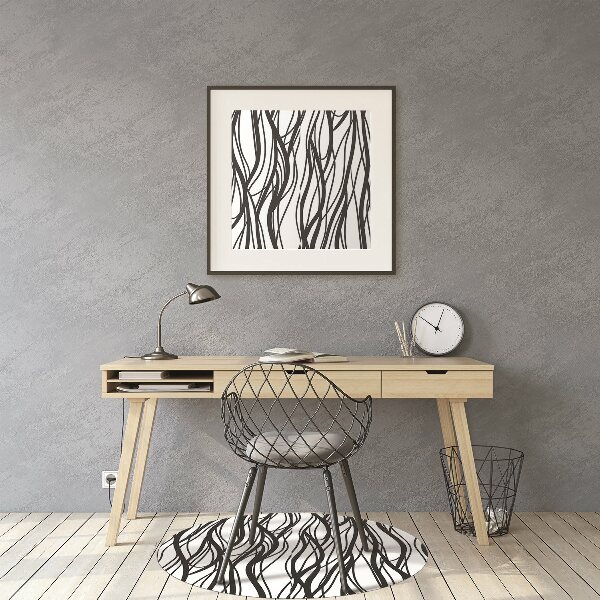 Desk chair mat wavy lines