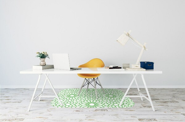 Office chair floor protector oriental flowers