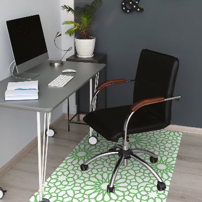 Office chair floor protector oriental flowers