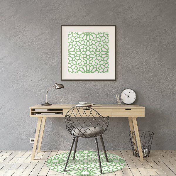 Office chair floor protector oriental flowers