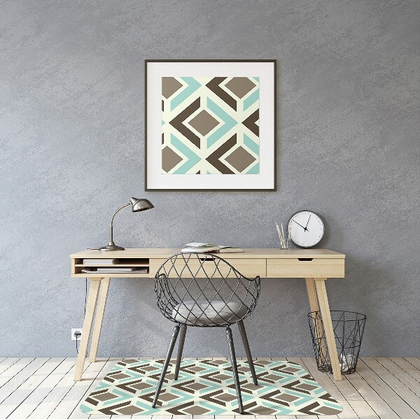 Office chair floor protector retro pattern