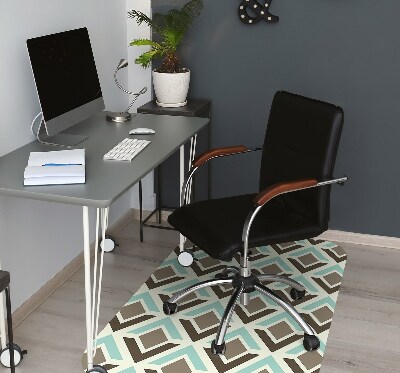 Office chair floor protector retro pattern