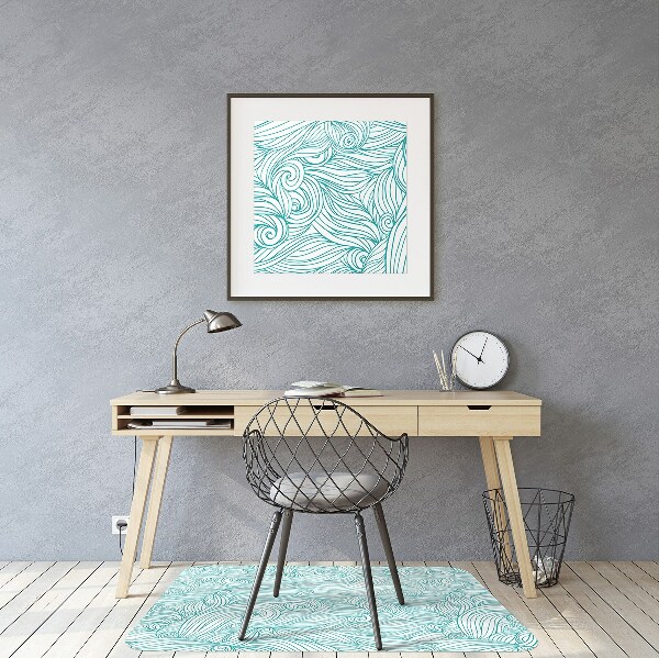 Computer chair mat vintage waves