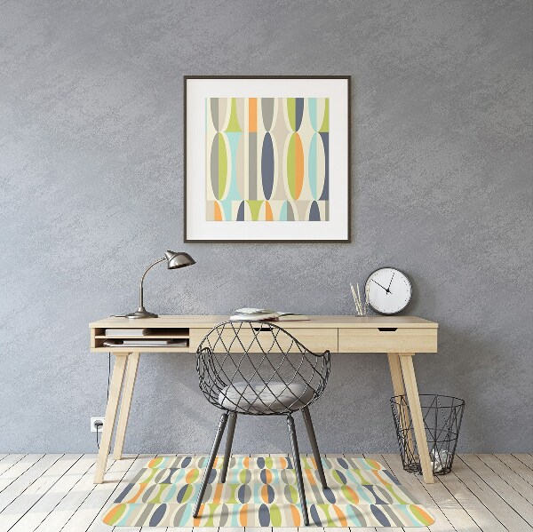 Office chair floor protector retro pattern