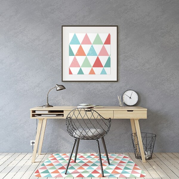 Office chair mat colored triangles