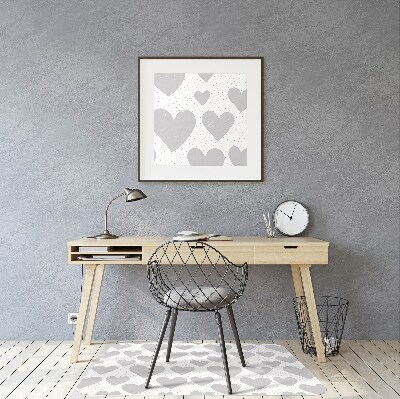 Desk chair mat gray heart