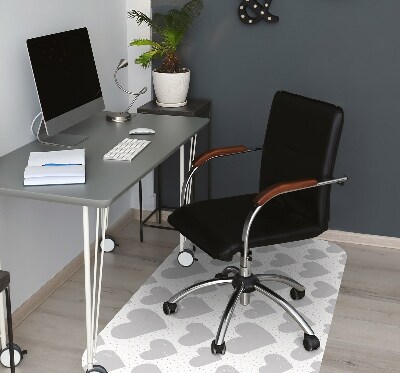 Desk chair mat gray heart