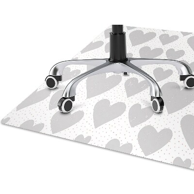 Desk chair mat gray heart