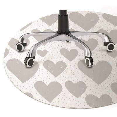 Desk chair mat gray heart