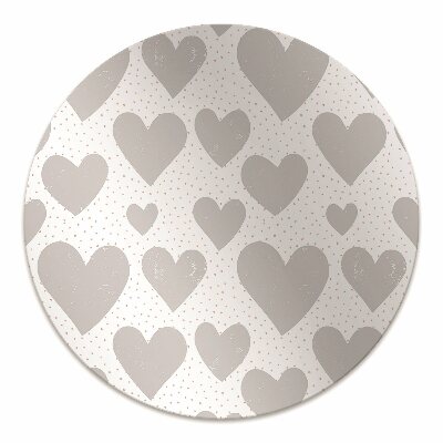 Desk chair mat gray heart