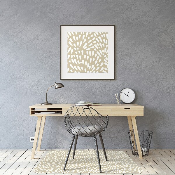 Office chair mat Tears Beige Boho