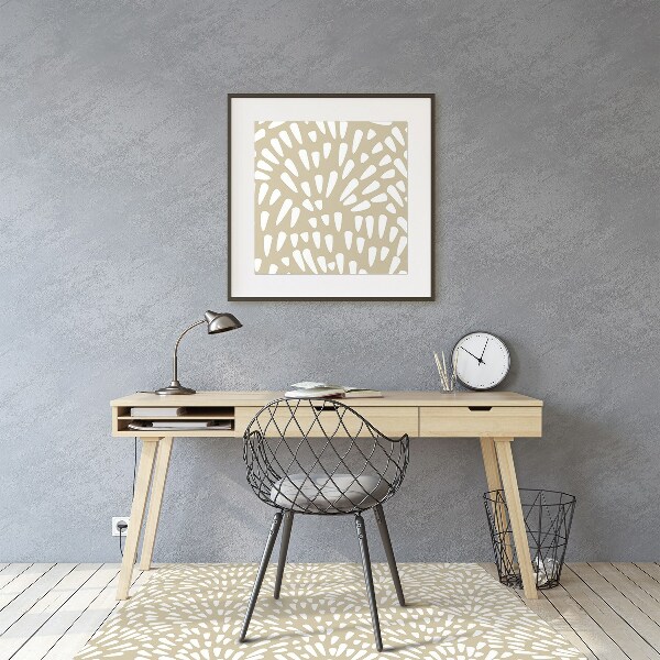 Office chair mat Tears Beige Boho