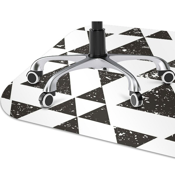 Office chair mat Black and white triangles