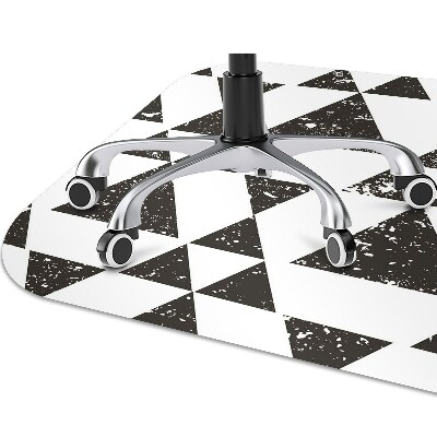 Office chair mat Black and white triangles