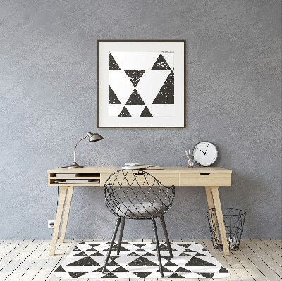 Office chair mat Black and white triangles