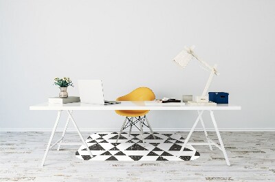 Office chair mat Black and white triangles