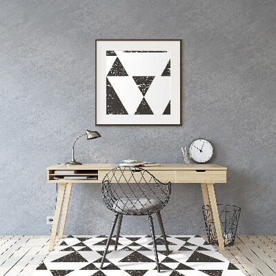 Office chair mat Black and white triangles