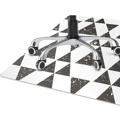 Office chair mat Black and white triangles