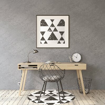 Office chair mat Black and white triangles