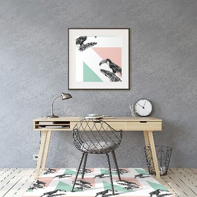 Office chair floor protector Toucan with triangles