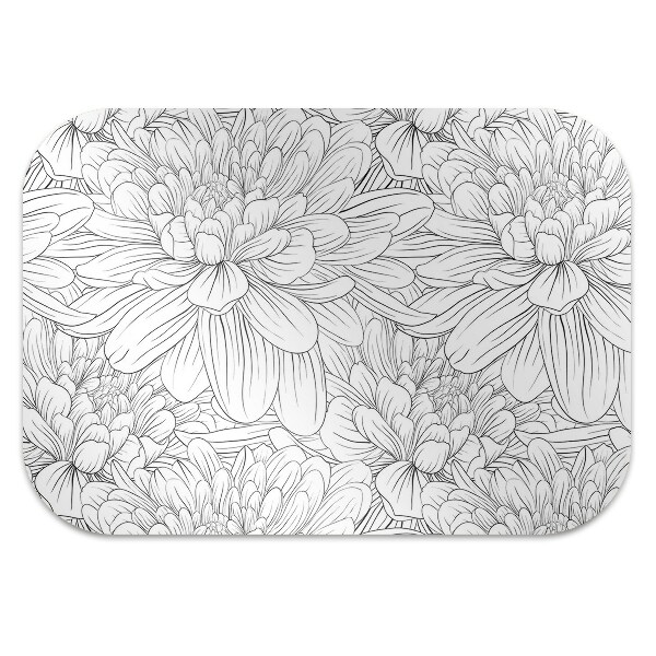 Office chair mat sketched flowers