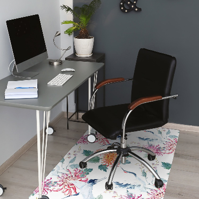 Office chair mat Cranes in flight