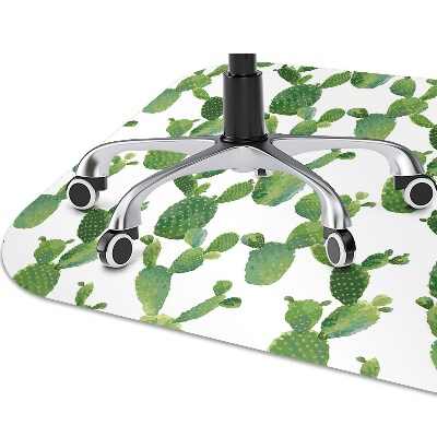 Chair mat floor panels protector painted cacti